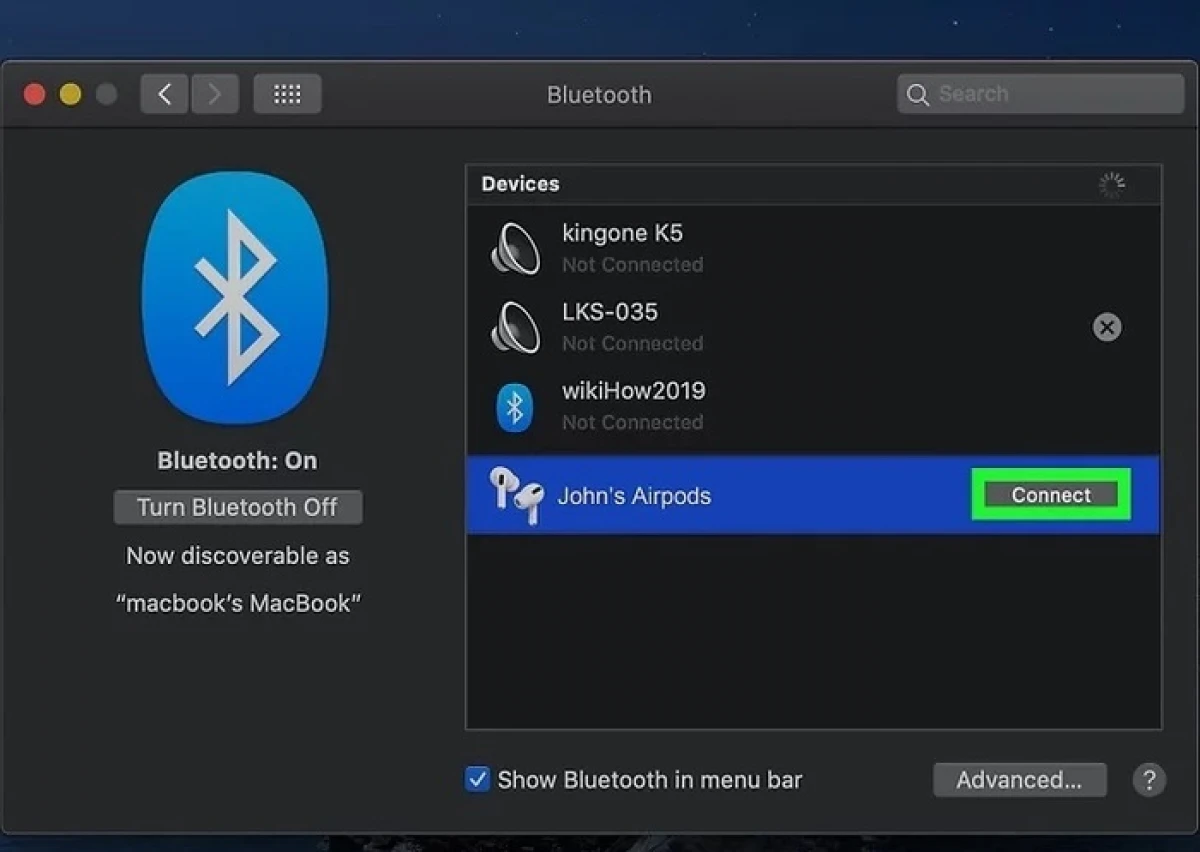 Kết nối tai nghe Bluetooth với MacOS