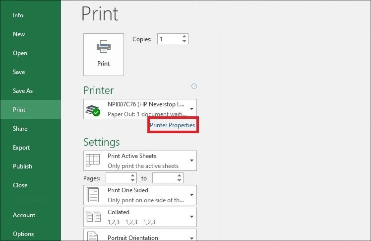 Cách in hai mặt tự động trong Excel