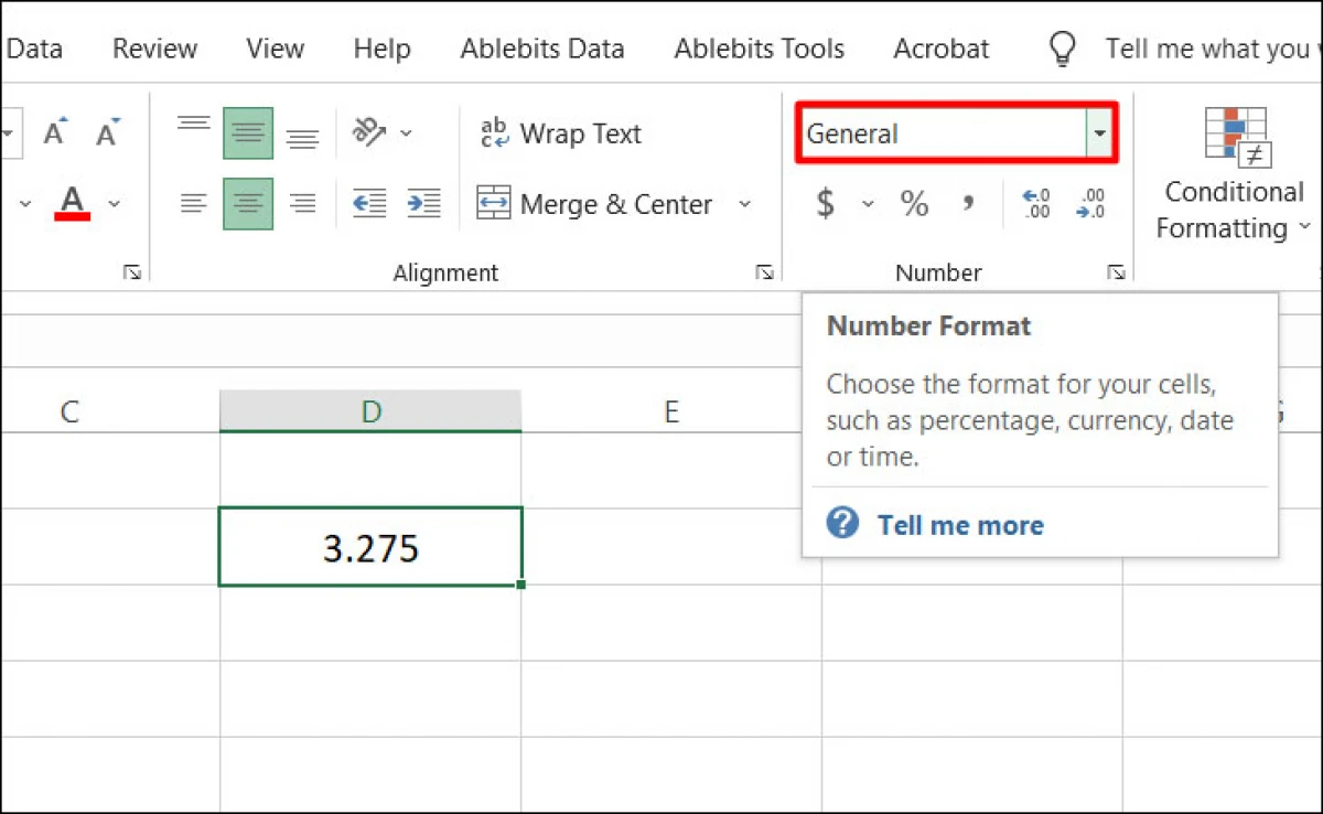 Cách làm tròn số trong Excel với định dạng số