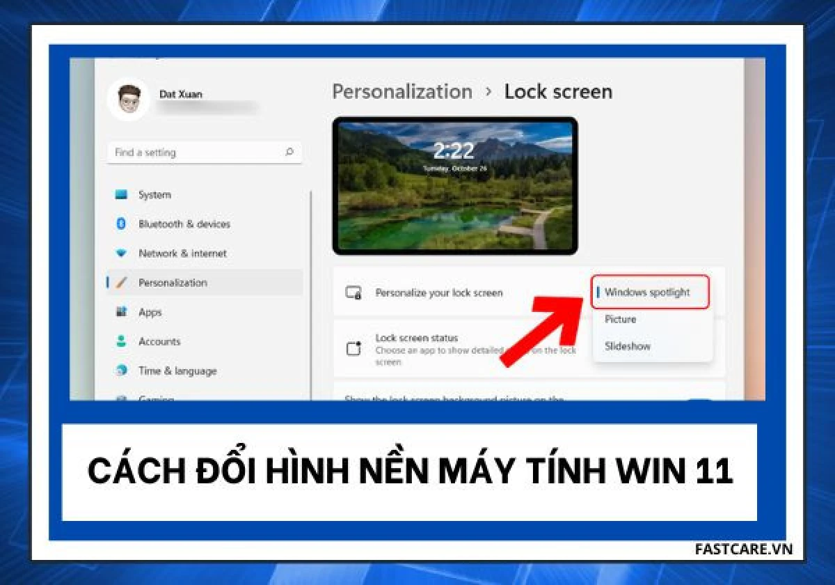 Cách đổi hình nền Windows bằng menu chuột phải