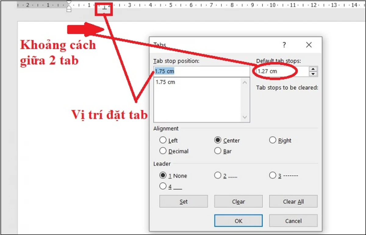 Cách đặt tab phải, giữa và thập phân trong Word