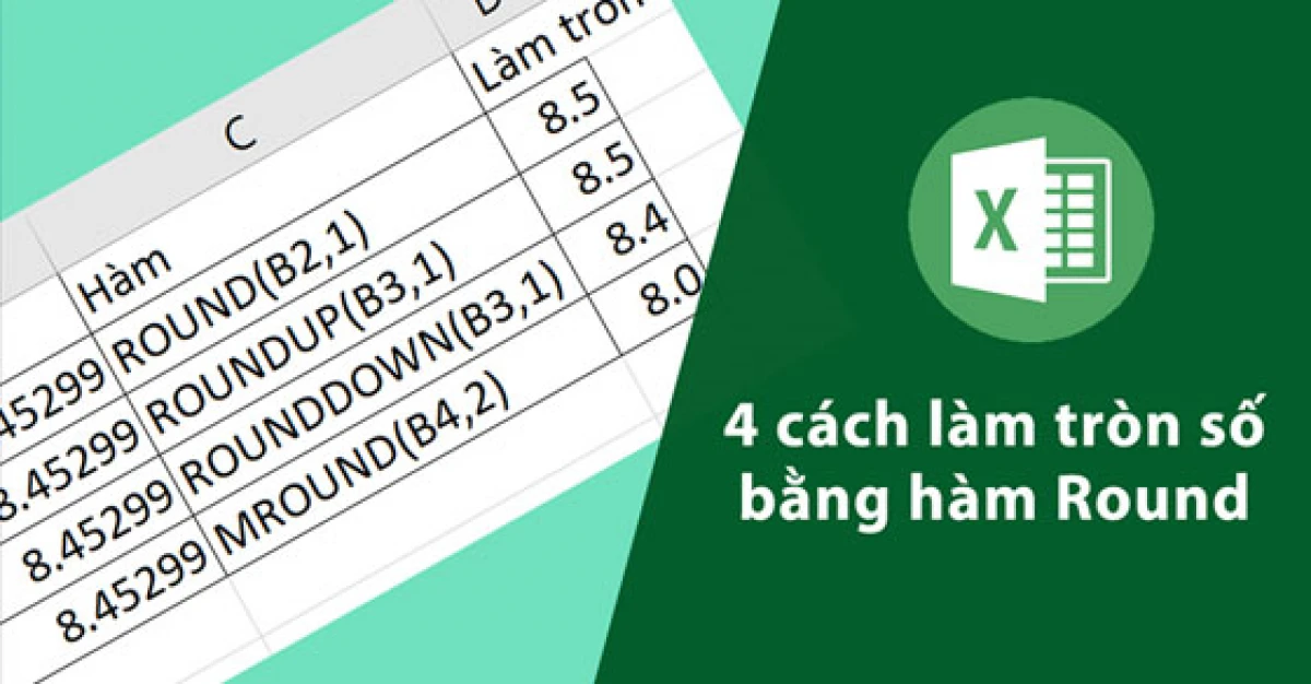 Hàm làm tròn cơ bản trong Excel: ROUND, ROUNDUP, ROUNDDOWN