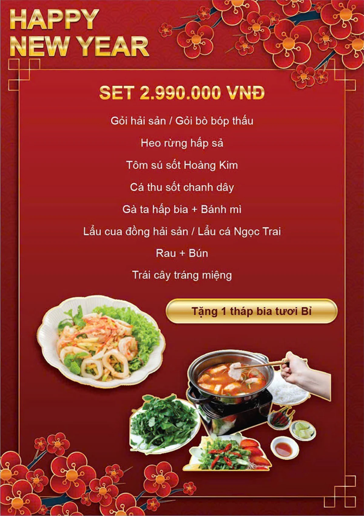 Bàn tiệc chay sang trọng và ấm cúng