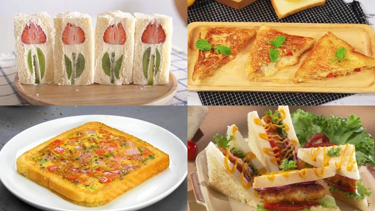 Bánh mì sandwich kẹp nhân hấp dẫn