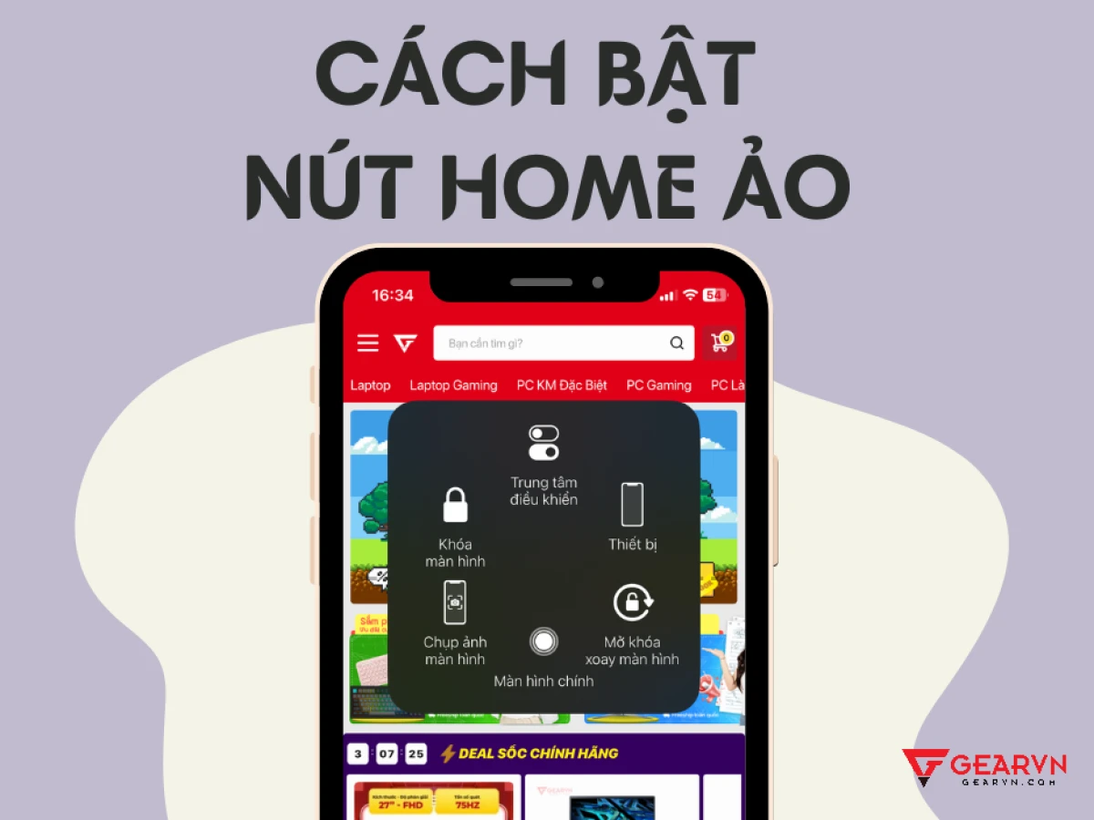 Nút Home ảo hiển thị trên màn hình iPhone