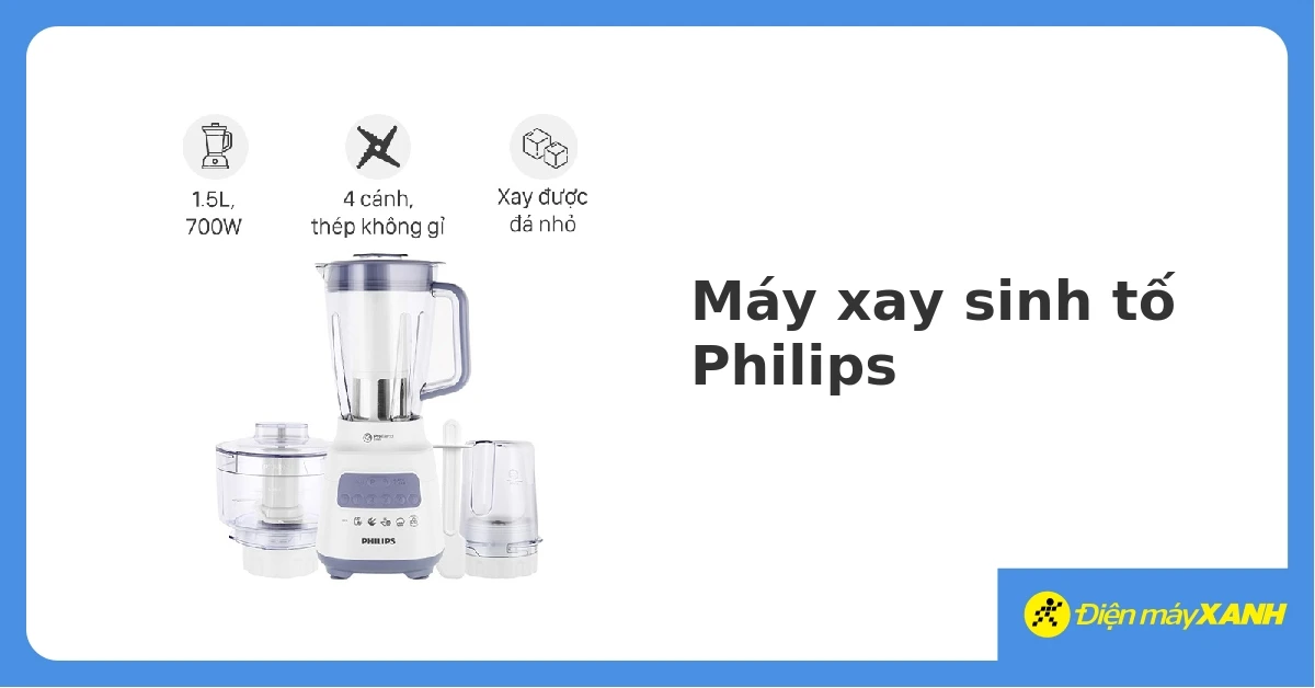 Máy xay sinh tố Philips đa năng nhiều cối