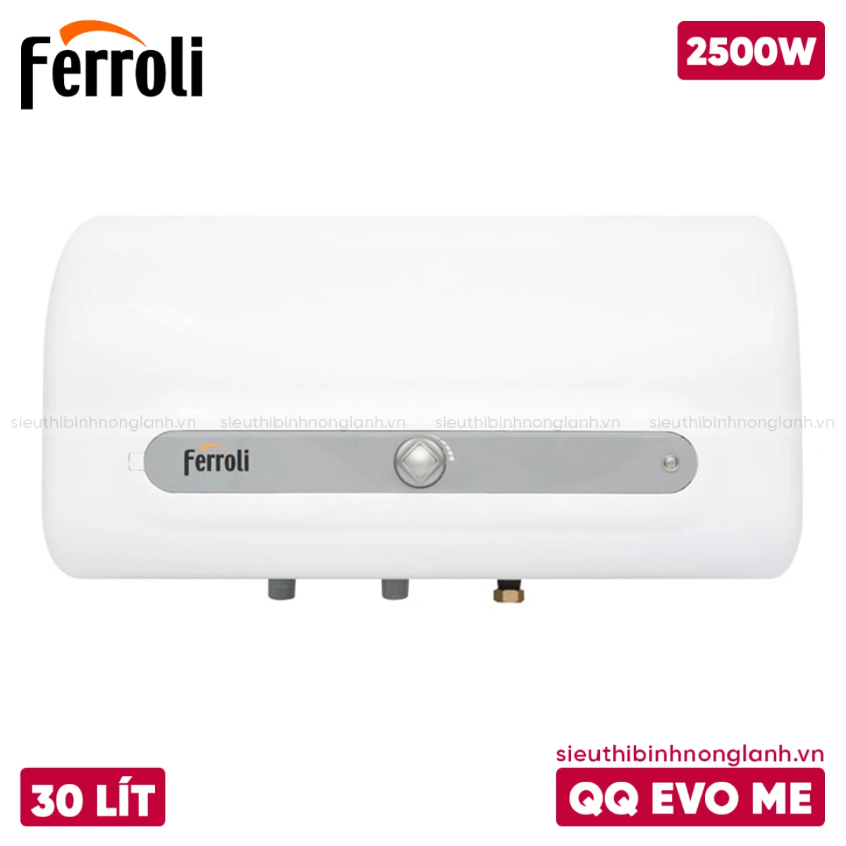 Bình nóng lạnh Ferroli 30L thiết kế hiện đại