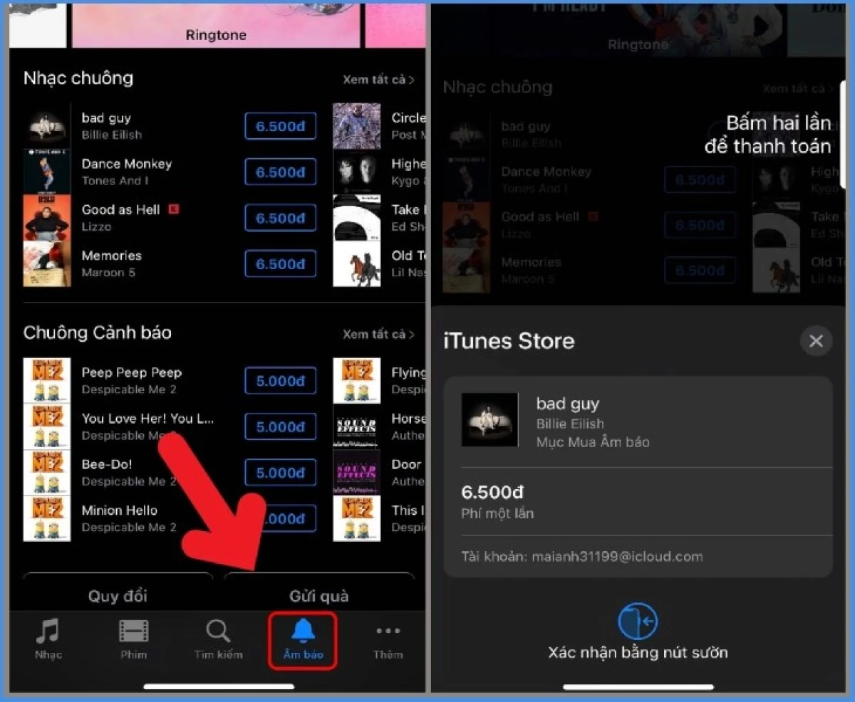Hình ảnh minh họa các bước làm nhạc chuông trên iPhone