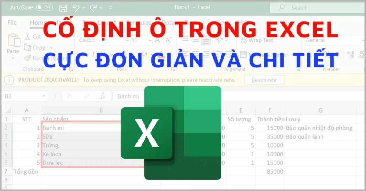 Hướng dẫn cố định nhiều cột trong Excel với Freeze Panes