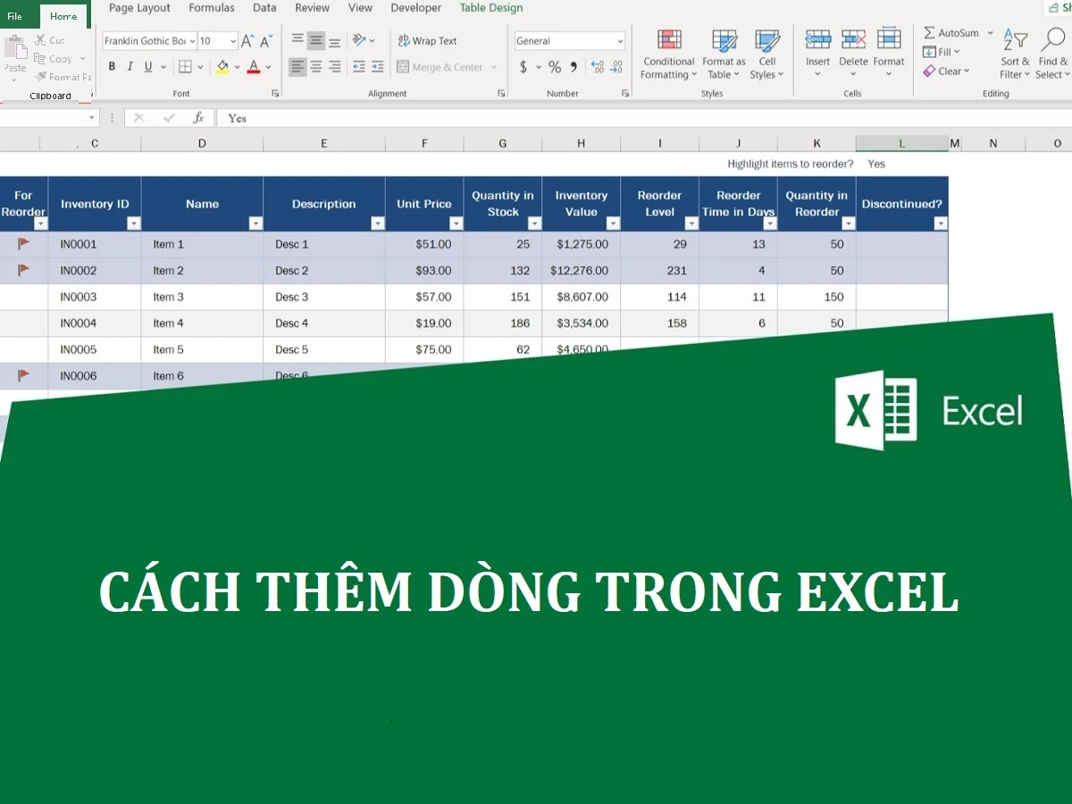 Cách thêm nhiều dòng trong Excel cùng lúc dễ dàng