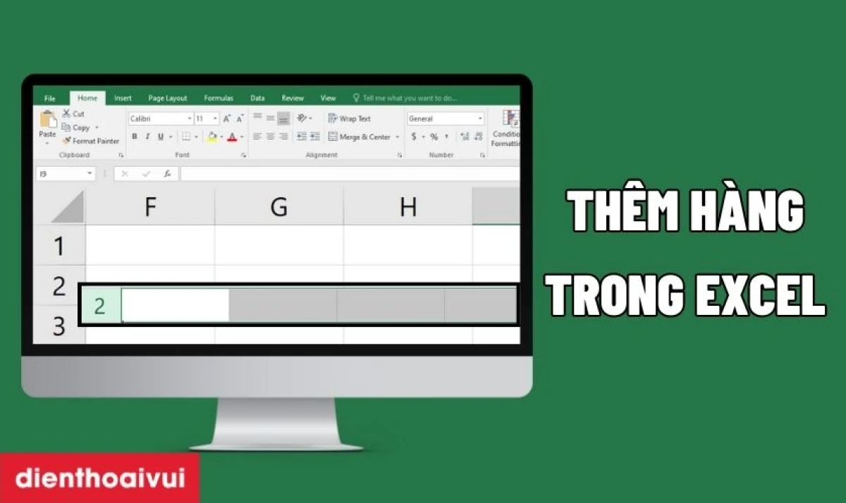 Sử dụng phím tắt để chèn hàng mới trong Excel