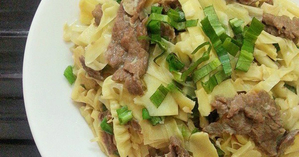 Măng tươi xào thịt bò thơm ngon, bổ dưỡng