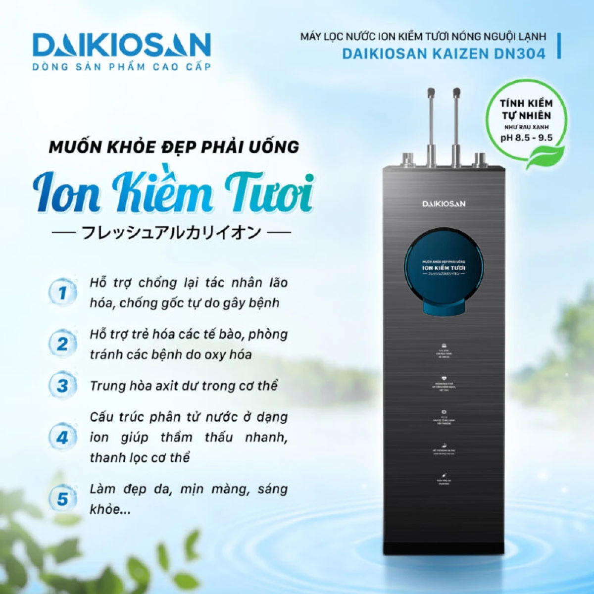 Các lợi ích sức khỏe của nước ion kiềm