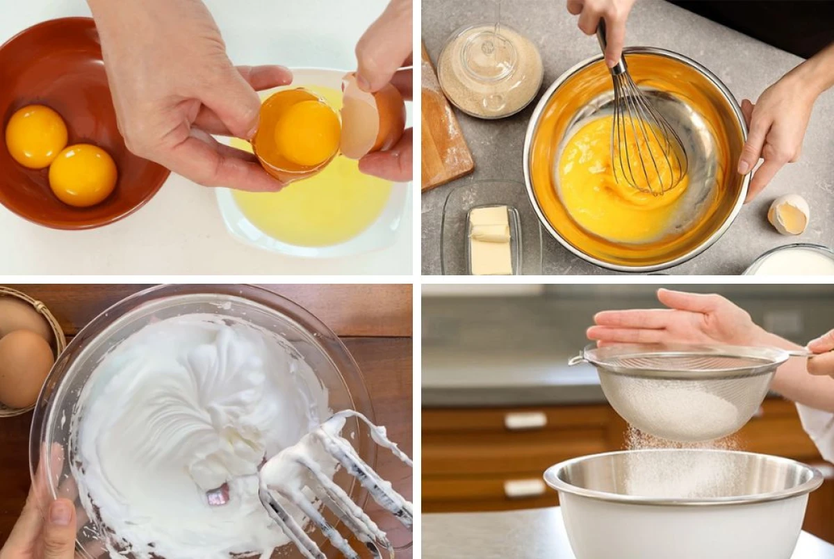 Bánh bông lan hoàn thiện sau khi nướng bằng nồi chiên không dầu