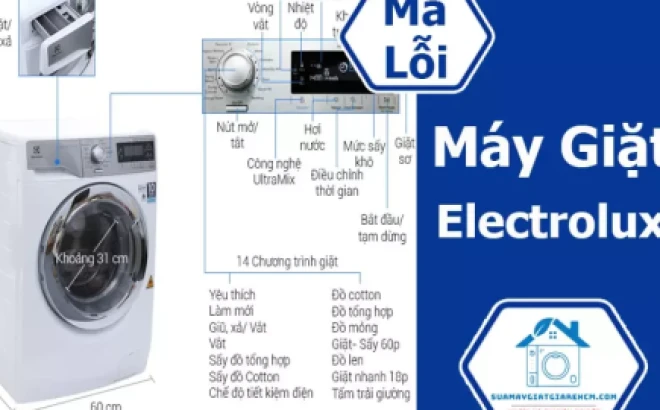 Bảng mã lỗi máy giặt Electrolux và cách khắc phục hiệu quả